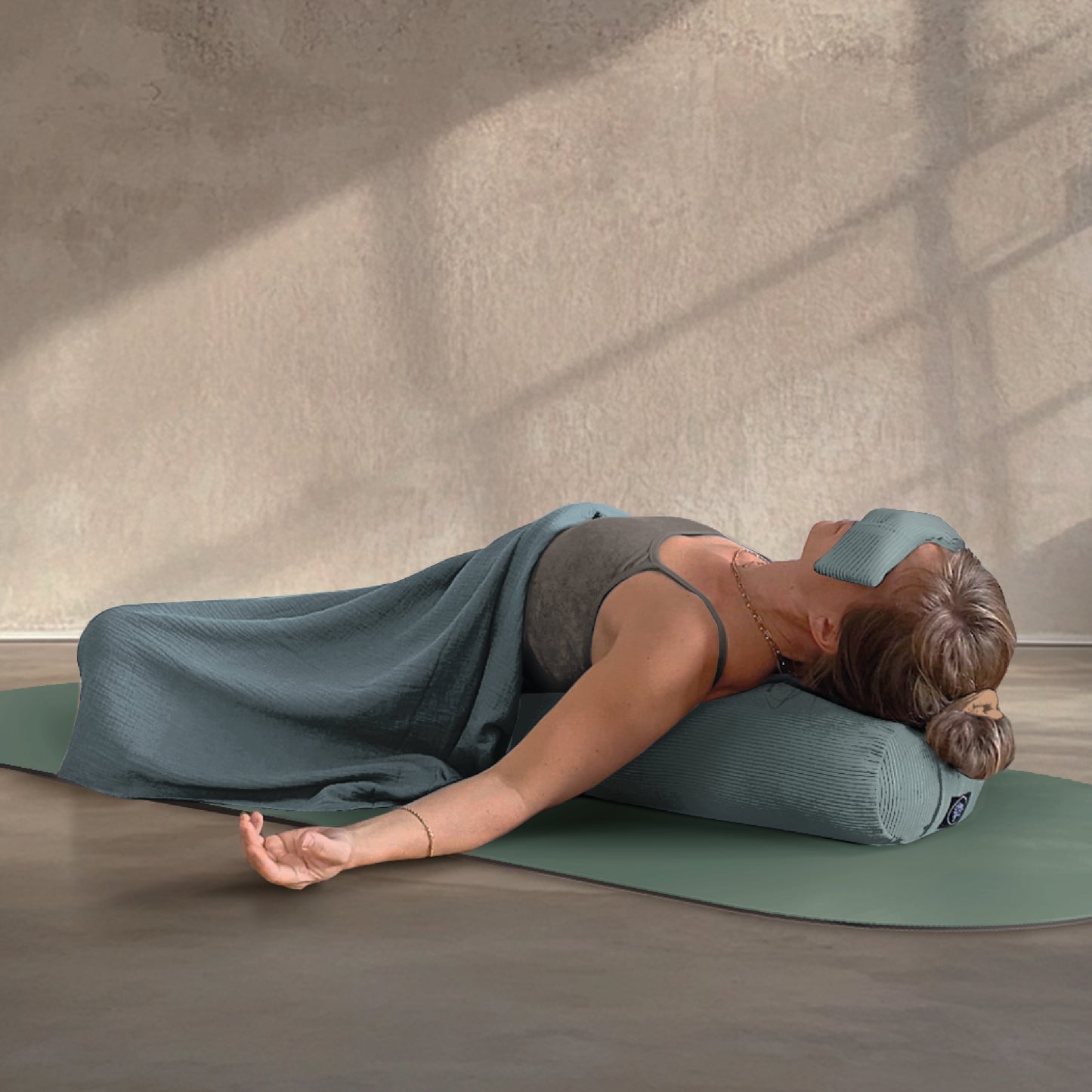 Shavasana Decke - Aqua Musselin